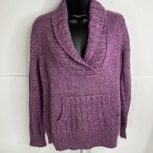 Christopher &‎ Banks Cardigan Sweater Women's XL Long Sleeve Purple Knit